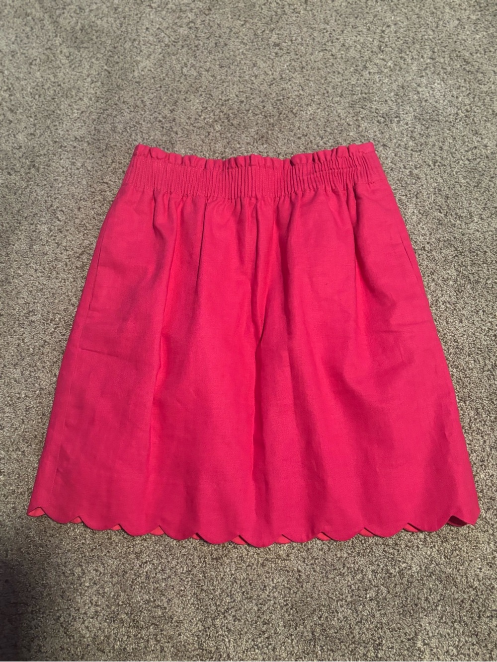 J. Crew Hot Pink A-Line Scallop Hem Skirt